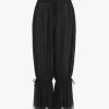 Pantaloni corti fluidi in charmeuse di seta e pizzo Pantaloni corti fluidi in charmeuse di seta e pizzo