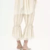 Pantaloni corti fluidi in seta pongé lavata e pizzo Pantaloni corti fluidi in seta pongé lavata e pizzo