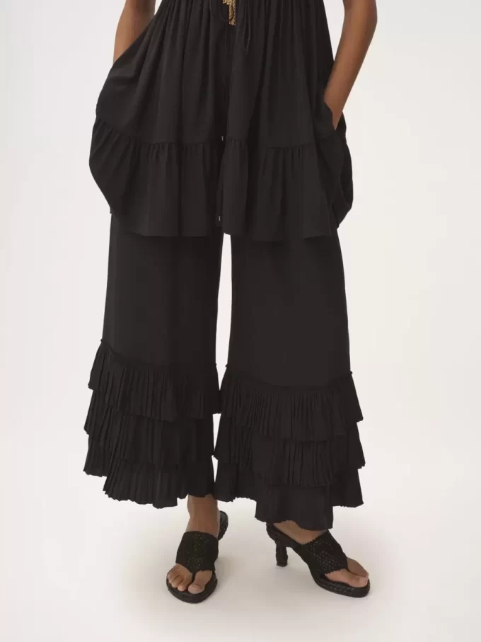 Pantaloni fluidi a gamba larga in crêpe de chine Pantaloni fluidi a gamba larga in crêpe de chine