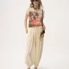 Pantaloni fluidi cropped in crêpe de chine Pantaloni fluidi cropped in crêpe de chine