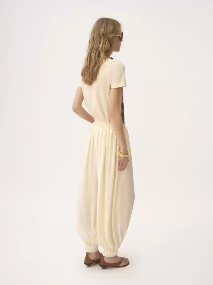 Pantaloni fluidi cropped in crêpe de chine Pantaloni fluidi cropped in crêpe de chine