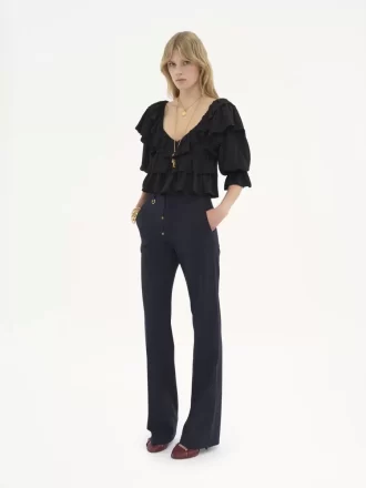 Pantaloni sartoriali maschili in lana elasticizzata Pantaloni sartoriali maschili in lana elasticizzata