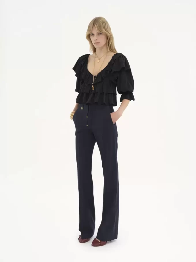Pantaloni sartoriali maschili in lana elasticizzata Pantaloni sartoriali maschili in lana elasticizzata