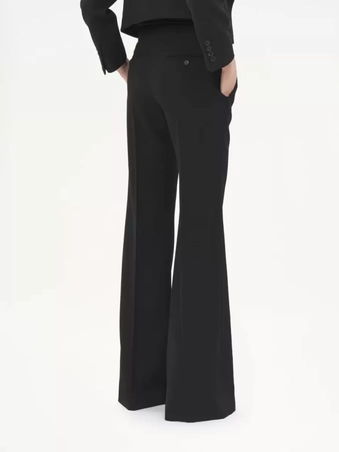 Pantaloni sartoriali svasati in gabardine di lana Pantaloni sartoriali svasati in gabardine di lana