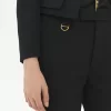 Pantaloni sartoriali svasati in gabardine di lana Pantaloni sartoriali svasati in gabardine di lana