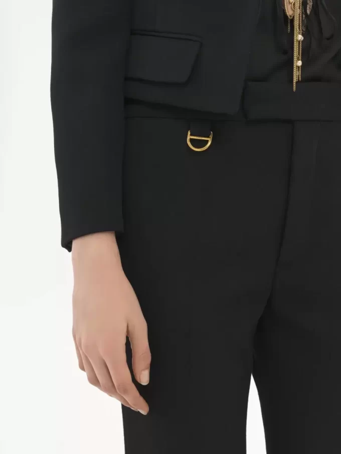 Pantaloni sartoriali svasati in gabardine di lana Pantaloni sartoriali svasati in gabardine di lana