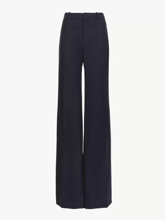 Pantaloni sartoriali svasati in lana elasticizzata Pantaloni sartoriali svasati in lana elasticizzata