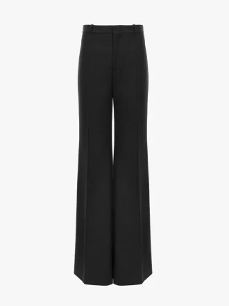 Pantaloni sartoriali svasati in lana grain de poudre