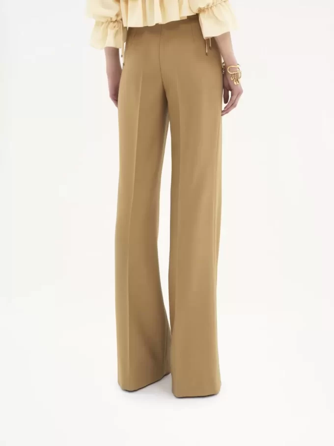 Pantaloni sartoriali svasati in lana grain de poudre Pantaloni sartoriali svasati in lana grain de poudre