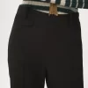 Pantaloni svasati a vita alta in lana grain de poudre