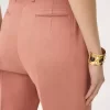 Pantaloni svasati a vita alta in tela di cotone