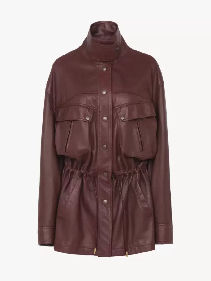 Parka a collo alto in pelle Parka a collo alto in pelle