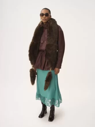 Parka a collo alto in pelle Parka a collo alto in pelle