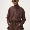 Parka a collo alto in pelle Parka a collo alto in pelle