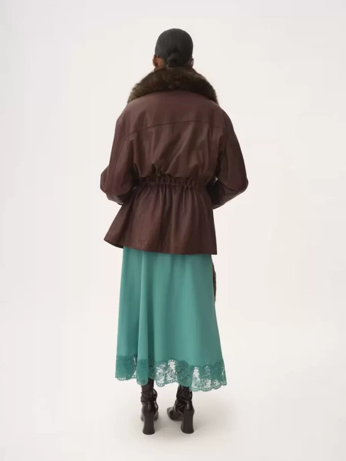 Parka a collo alto in pelle Parka a collo alto in pelle