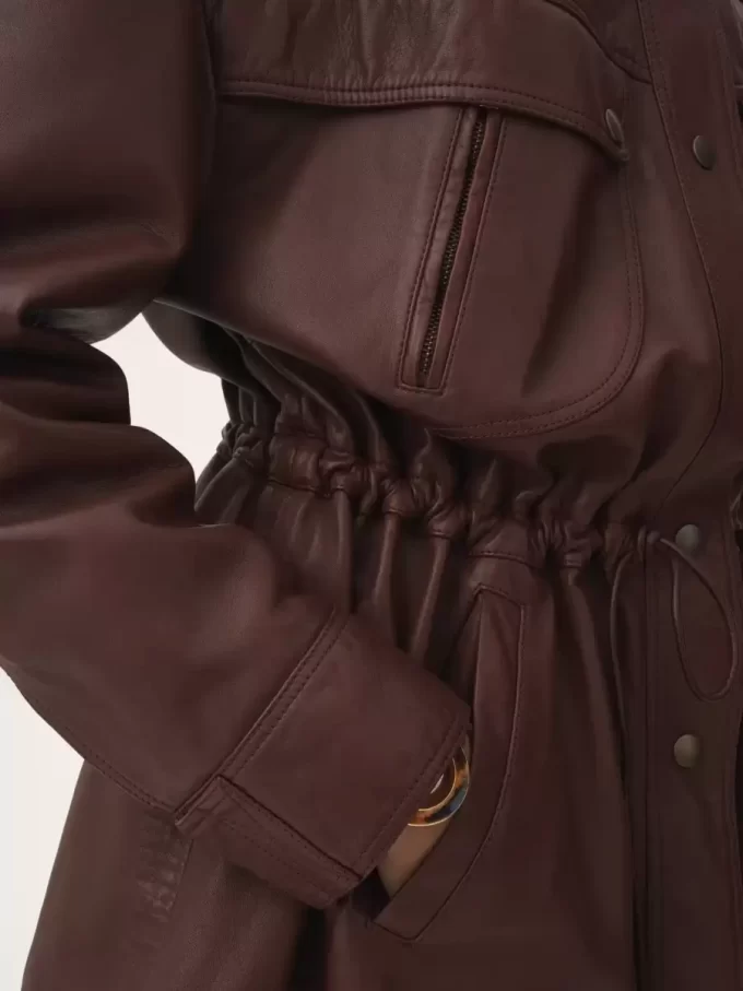 Parka a collo alto in pelle Parka a collo alto in pelle