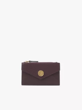 Piccola borsa a busta con scomparti per carte in pelle martellata Piccola borsa a busta con scomparti per carte in pelle martellata