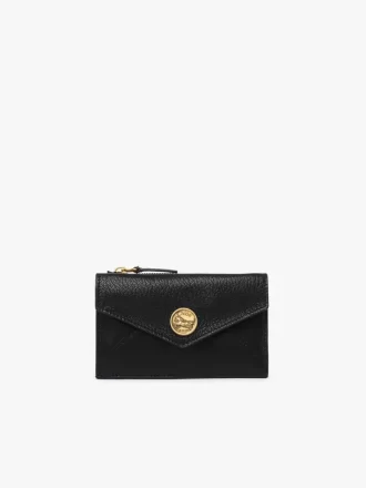 Piccola borsa a busta con scomparti per carte in pelle martellata Piccola borsa a busta con scomparti per carte in pelle martellata