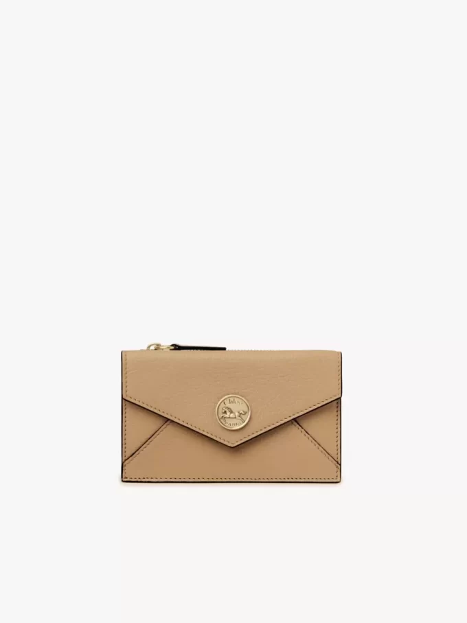 Piccola borsa a busta con scomparti per carte in pelle martellata Piccola borsa a busta con scomparti per carte in pelle martellata