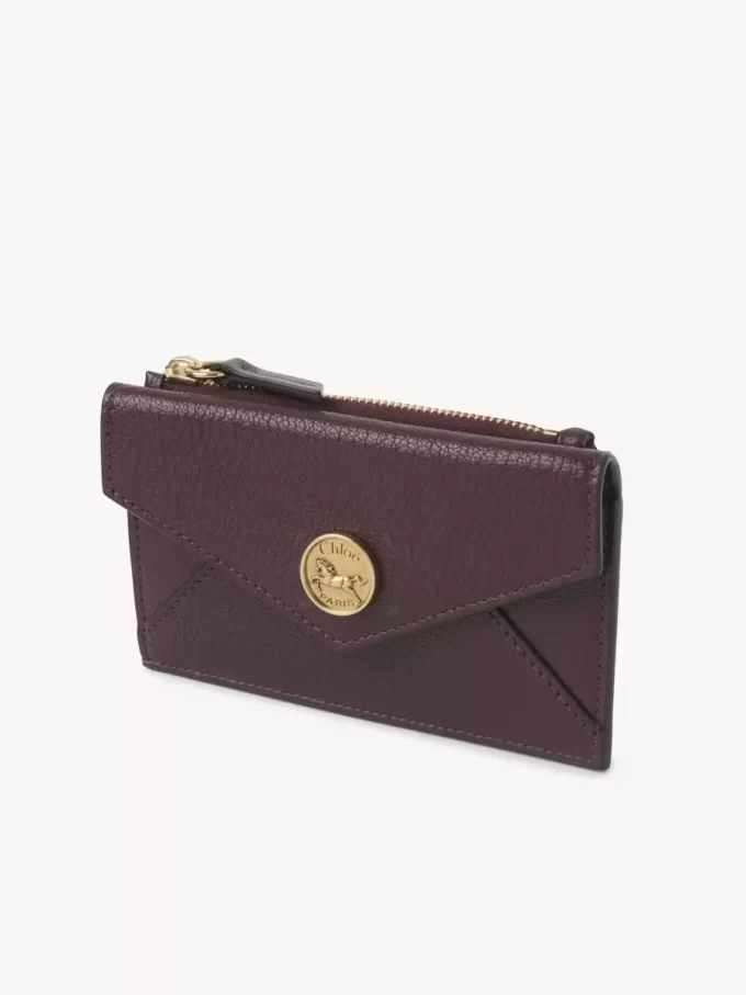 Piccola borsa a busta con scomparti per carte in pelle martellata Piccola borsa a busta con scomparti per carte in pelle martellata