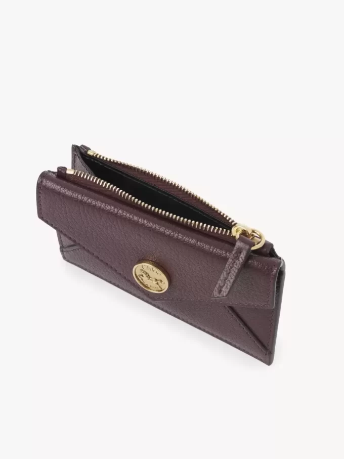 Piccola borsa a busta con scomparti per carte in pelle martellata Piccola borsa a busta con scomparti per carte in pelle martellata