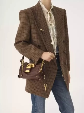 Piccola borsa a catena Paddington in pelle martellata