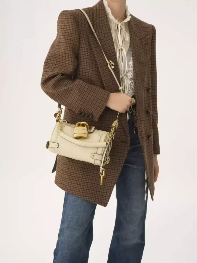 Piccola borsa a catena Paddington in pelle martellata Piccola borsa a catena Paddington in pelle martellata