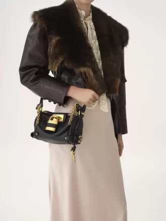 Piccola borsa a catena Paddington in pelle martellata