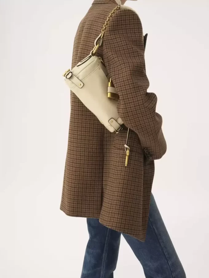 Piccola borsa a catena Paddington in pelle martellata Piccola borsa a catena Paddington in pelle martellata