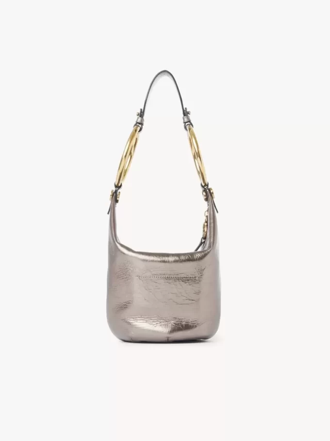 Piccola borsa a mano Bracelet in pelle metallizzata Piccola borsa a mano Bracelet in pelle metallizzata