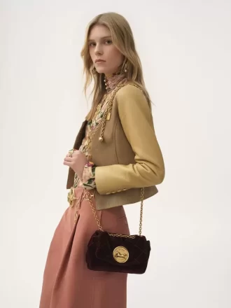 Piccola borsa a tracolla Chloé Heritage in velluto