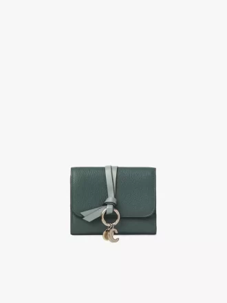 Piccola borsa Alphabet a tre ante in pelle goffrata