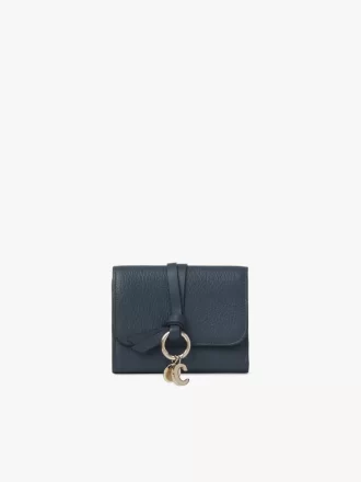 Piccola borsa Alphabet a tre ante in pelle goffrata