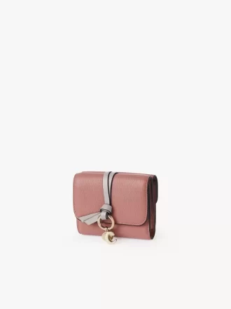 Piccola borsa Alphabet a tre ante in pelle goffrata