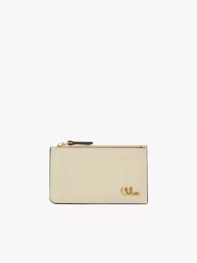 Piccola borsa Chloé Iconic con scomparti per carte in pelle effetto coccodrillo Piccola borsa Chloé Iconic con scomparti per carte in pelle effetto coccodrillo