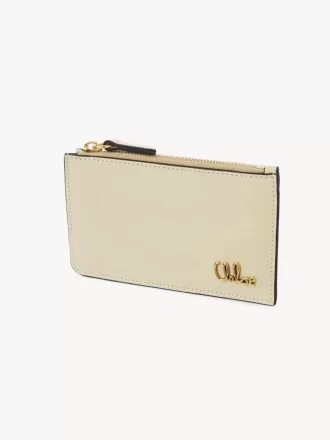 Piccola borsa Chloé Iconic con scomparti per carte in pelle effetto coccodrillo