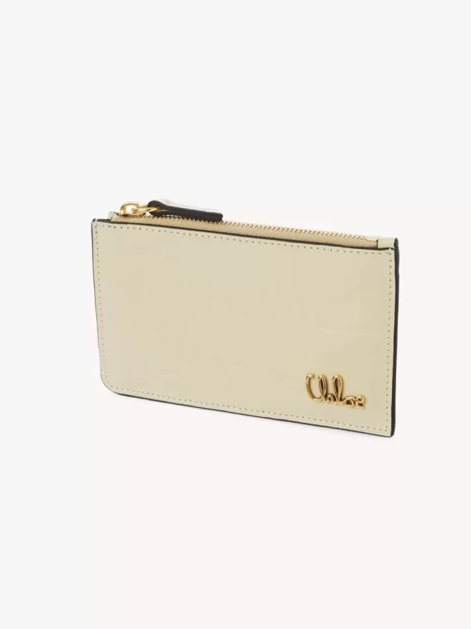 Piccola borsa Chloé Iconic con scomparti per carte in pelle effetto coccodrillo Piccola borsa Chloé Iconic con scomparti per carte in pelle effetto coccodrillo