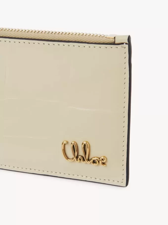Piccola borsa Chloé Iconic con scomparti per carte in pelle effetto coccodrillo Piccola borsa Chloé Iconic con scomparti per carte in pelle effetto coccodrillo