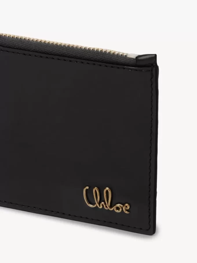 Piccola borsa Chloé Iconic con scomparti per carte in pelle lucida Piccola borsa Chloé Iconic con scomparti per carte in pelle lucida
