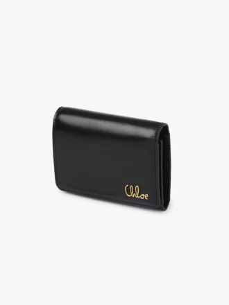 Piccola borsa Chloé Iconic tri-fold con tasca portamonete in pelle lucida