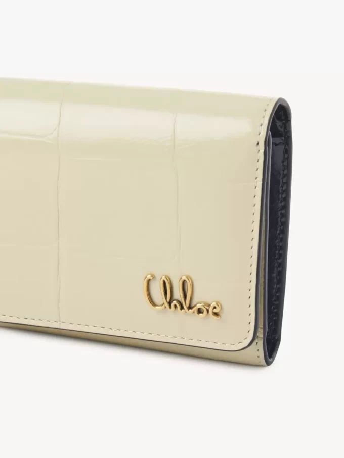 Piccola borsa Chloé Iconic tri-fold in pelle effetto coccodrillo Piccola borsa Chloé Iconic tri-fold in pelle effetto coccodrillo