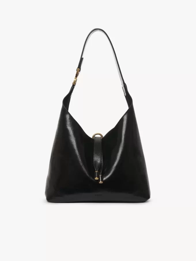 Piccola borsa hobo Marcie in pelle lucida Piccola borsa hobo Marcie in pelle lucida