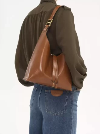 Piccola borsa hobo Marcie in pelle lucida Piccola borsa hobo Marcie in pelle lucida