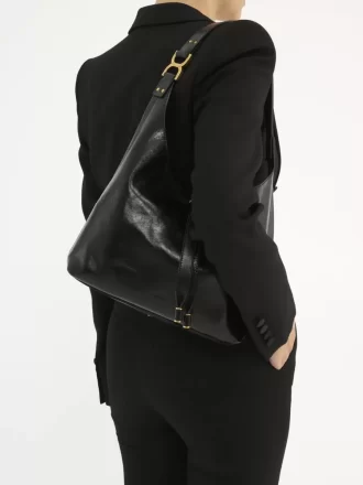 Piccola borsa hobo Marcie in pelle lucida Piccola borsa hobo Marcie in pelle lucida