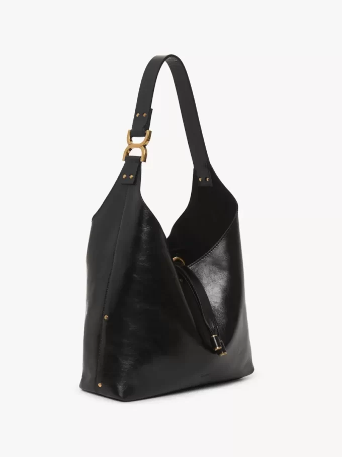 Piccola borsa hobo Marcie in pelle lucida Piccola borsa hobo Marcie in pelle lucida