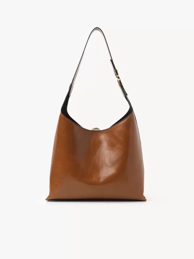 Piccola borsa hobo Marcie in pelle lucida Piccola borsa hobo Marcie in pelle lucida