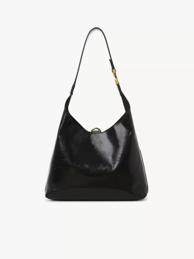 Piccola borsa hobo Marcie in pelle lucida Piccola borsa hobo Marcie in pelle lucida