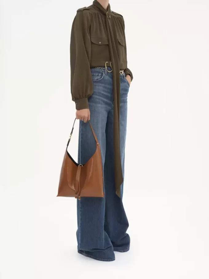 Piccola borsa hobo Marcie in pelle lucida Piccola borsa hobo Marcie in pelle lucida
