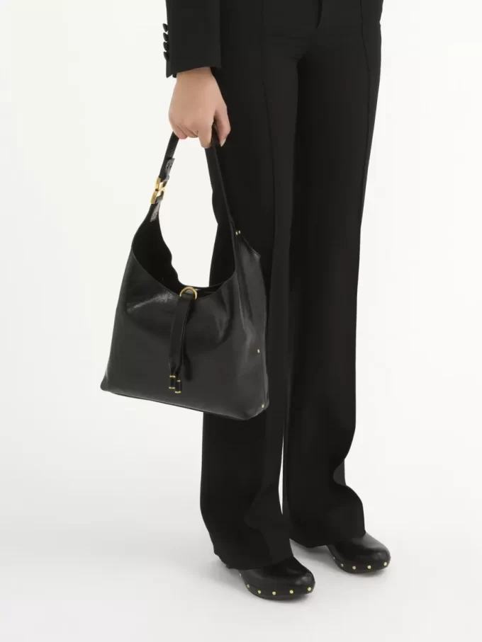 Piccola borsa hobo Marcie in pelle lucida Piccola borsa hobo Marcie in pelle lucida
