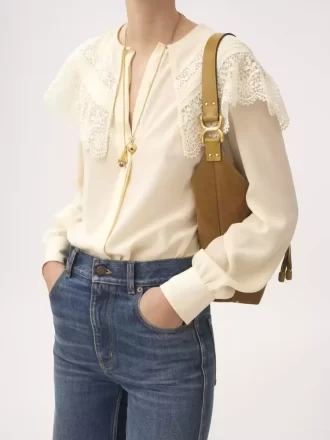 Piccola borsa hobo Marcie in pelle scamosciata